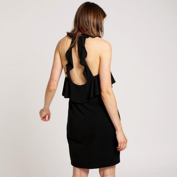 ZARA Halter Open Back Dress Black L NWT - Picture 3 of 11